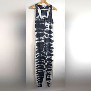 Young Fabulous & Broke Eberhart Tie-Dye Jumpsuit Women's Medium Blue White